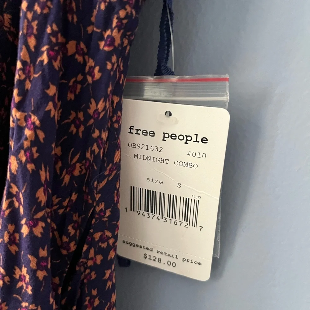 Free People One Fine Day Mini Dress Midnight Combo Size Small - Picture 5 of 5
